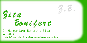 zita bonifert business card